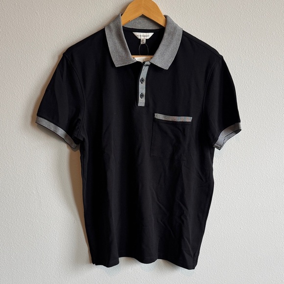 Club Monaco Black Polo with Gray Trim - Picture 1 of 3